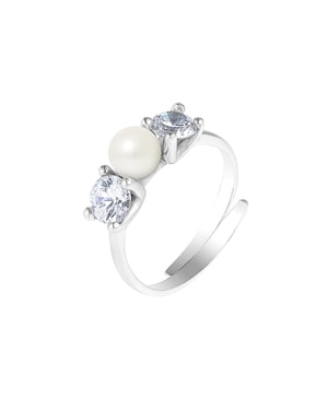 DIADEMA - Massiv ring med sötvattenspärla - Pure White Collection