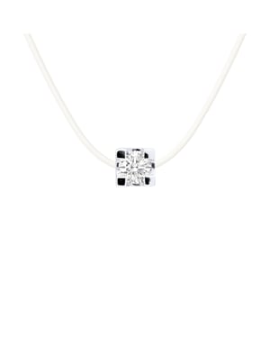 Ketting Diamond Solitaire 0050 Cts Nylon Transparant 925