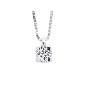 DIADEMA - Halsband med diamanter - Vitguld - Venetiansk kedja