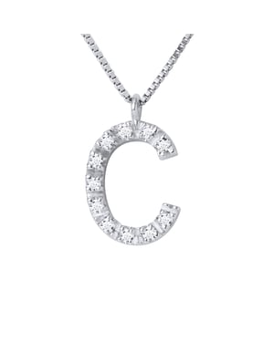 Collar ABC Diamonds 0.06 Cts letter "C" 18K wit