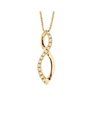 INFINITY Ketting Diamonds 0.080 Cts Yellow Gold