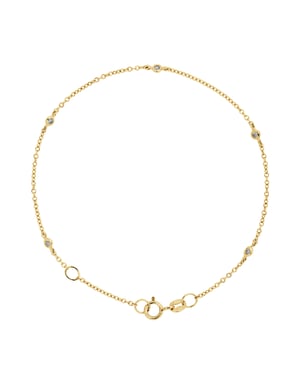 DIADEMA - Bracelet - Yellow Gold - 5 Diamonds - White