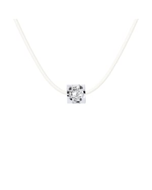 Ketting Diamond Solitaire 0030 Cts Nylon Transparant 925