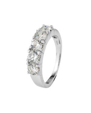 Trilogy ring zirkoniumoxides sieraden zilver 925 - trilogie