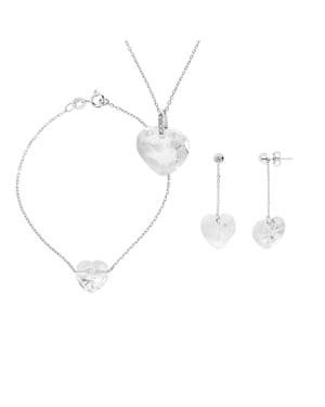 Ketting Set, Armband en Crystal Swarovski Silver 925 Crystal Oorbellen