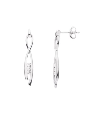 Oorbellen Hangers Zirkoniumoxiden en Zilver 925 - Grace