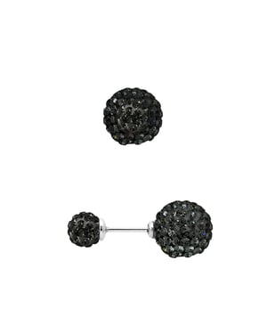 Crystal Black 6 en 10mm Zilver 925 - Pure Crystal Oorbellen