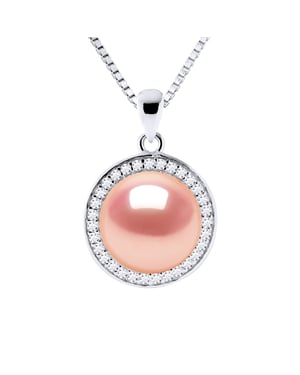 SUN Necklace Freshwater Pearl 9-10 mm Pink 925