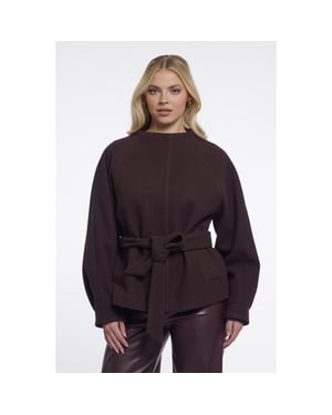 Rino & Pelle short coat with collar cornelia.7002611 10873 chocolate bean