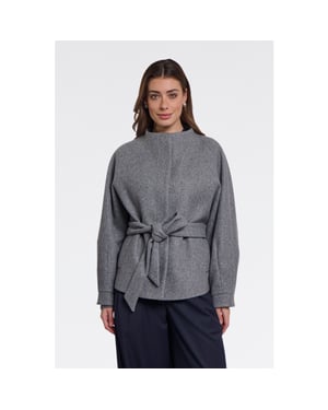 Rino & Pelle short coat with collar cornelia.7002611 11170 mid grey melange
