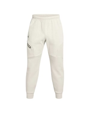 Under Armour Heren Unstoppable joggingbroek met structuur en slank model (Wit)