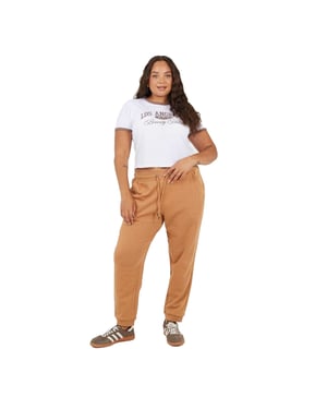 Brave Soul Dames/Dames Plus Joggingbroek (Kameel)