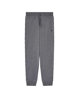 Emporio Armani EA7 Heren Fleece Relaxed Fit Joggers (Grijze Melange)