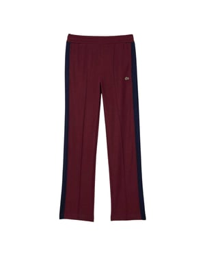 Lacoste Dames/Dames Biologisch Katoenen Zijstreep Joggers (Rood)