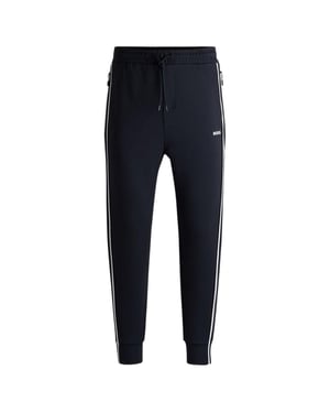 Boss Hadiko joggingbroek voor heren met zijstreep, normale pasvorm (Donkerblauw)