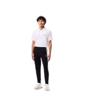 Lacoste Heren XH1428 slanke joggingbroek (Zwart/Zilver)
