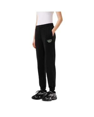 Lacoste Joggingbroek van fleece met relaxte pasvorm voor dames, als loungewear (Zwart)