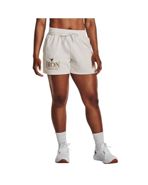 Under Armour Dames Project Rock Iron Paradise-short (Wit)
