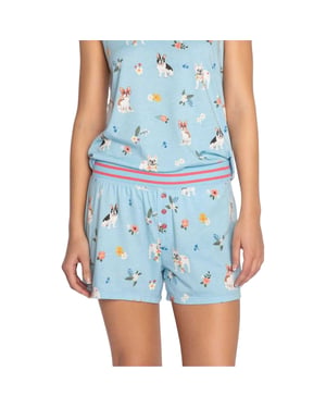 PJ Salvage Pyjama-shorts met print voor dames (Lichtblauw)