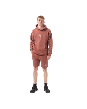 Hype Unisex-sweatshorts met opschrift voor volwassenen (Rood)