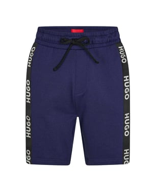 Hugo Boss Sweatshorts med sidologo i bomullsblandning för herrar (Marinblått)