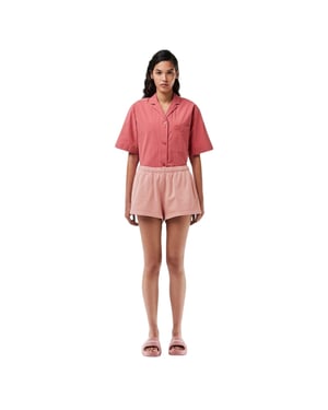 Lacoste Dames/Dames Elastische Taille Los Fit Sweat Shorts (Roze)
