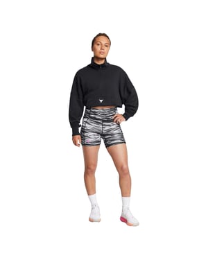 Under Armour Dames/Dames Project Rock Zebra Print Skinny Hardloopshort (Zwart)