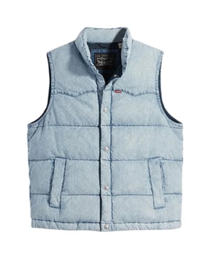 Levis Heren-puffervest van katoen (Lichtblauw)