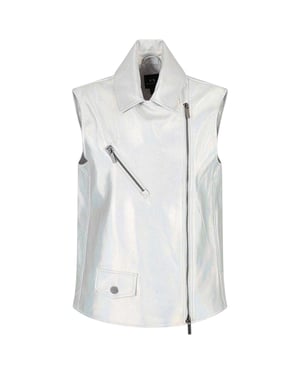 Armani Exchange Iriserande ärmlös väst för damer (Mångfärgad melange)