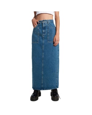The Ragged Priest Maxirok van carpenter-denim voor dames (Blauw)