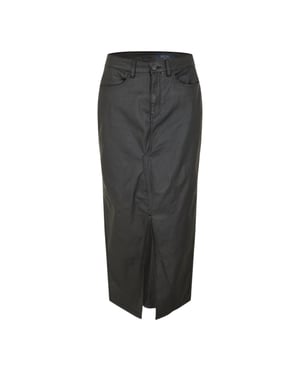 Noisy May Gecoate maxi-rok met normale pasvorm voor dames (Zwart)