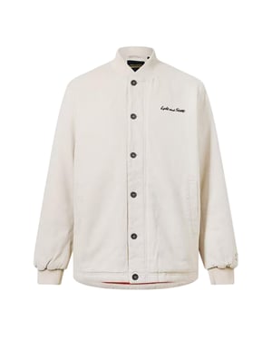Lyle & Scott Gewatteerd herenjack met logo (Beige)