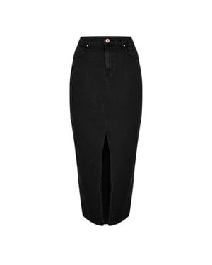 Pieces Denim kokerrok voor dames (Zwart)