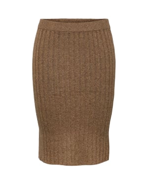 Pieces Cava geribbelde kokerrok voor dames (Fossiel)