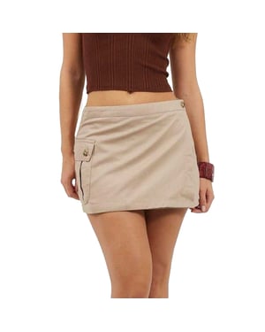 Brave Soul Wikkelskirt voor dames (Beige)