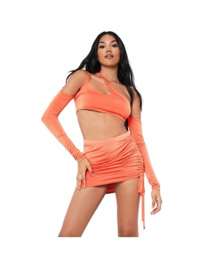 Missy Empire Minirok met strikdetail voor dames (Oranje)