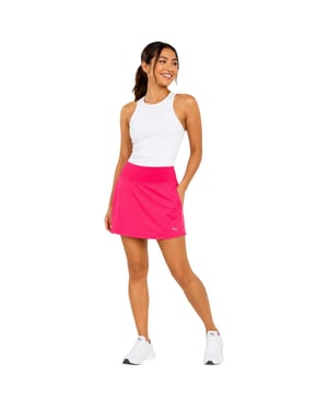 Puma Enfärgad stickad golfskort för damer (Rosa)