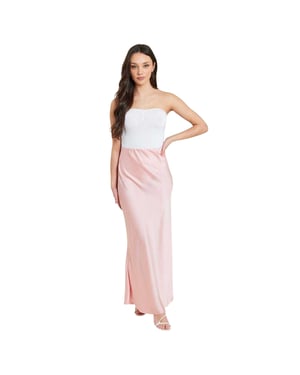 Be You Dames/Dames Satijnen Midi rok (Heet Roze)