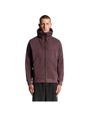 Lyle & Scott Hybridjacka för män med logotyp (Brun)