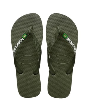 Havaianas Brasil Logo Unisex Dark Green Flip-Flops