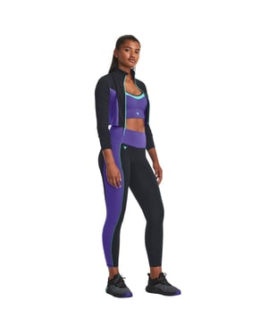 Under Armour Project Rock kort sportjack voor dames (Paars/Zwart)