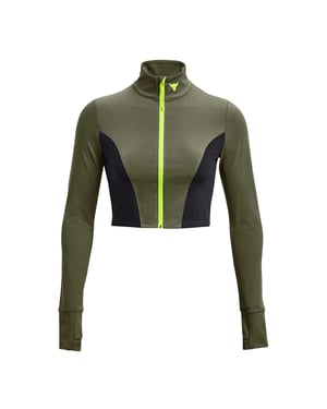 Under Armour Project Rock kort sportjack voor dames (Groen, Zwart)