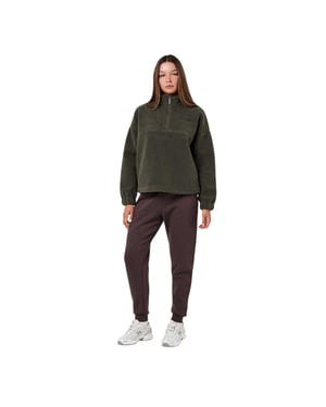 Slazenger Dames/Dames Fleece Sweatshirt met Kwartrits (Kaki Groen)