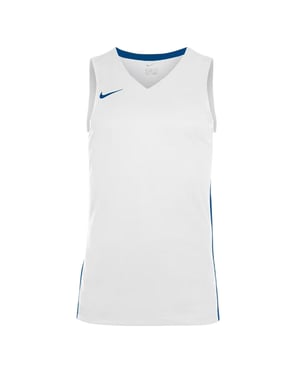 Nike Basketbalshirt voor kinderen met V-hals en zonder mouwen (Wit/royaal blauw)