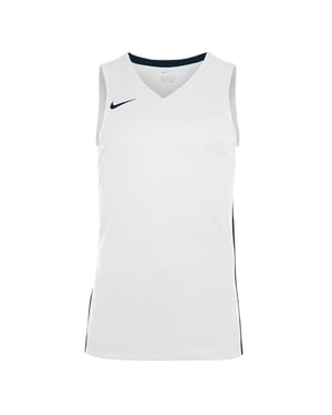 Nike Basketbalshirt voor kinderen met V-hals en zonder mouwen (Wit/zwart)