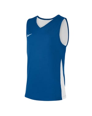 Nike Basketbalshirt voor kinderen met V-hals en zonder mouwen (Koningsblauw/Wit)