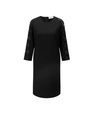 Boss Dila-shiftjurk met 3/4-mouwen voor dames (Zwart)