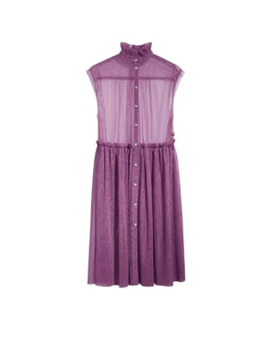 Levis Dames Radical Sheer Banded Collar Mouwloze Midi-Jurk (Paars)