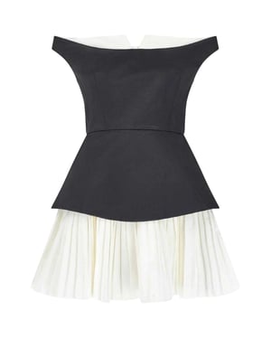 Odd Muse Dam Exklusiv Nr. 1 Bardot Mini Klänning (Svart/Vit)
