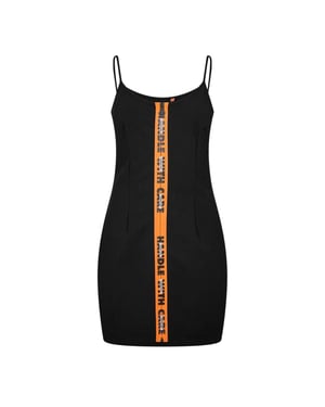 Heron Preston Dames Scoop Neck Spaghetti Strap Slip Dress (Zwart)